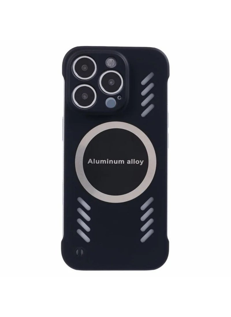 ICARLUS - For iPhone 15 Pro Max Case Hard PC Frameless Heat Dissipation Phone Cover - Black - Image 1