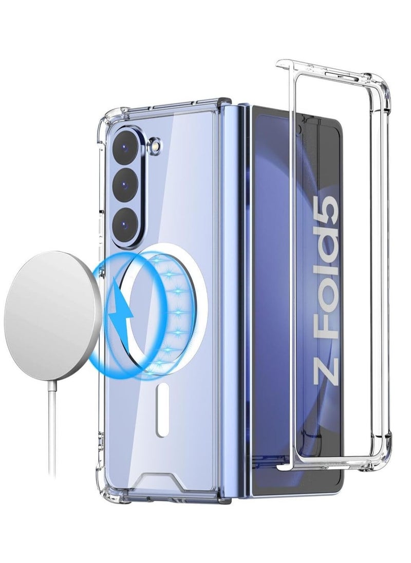 Houmt Samsung Galaxy Z Fold 5 Magnetic Case Support Wireless Charging Hard PC Shockproof Protection Anti Scratch Protective Case Cover for Galaxy Z Fold 5  - Image 1