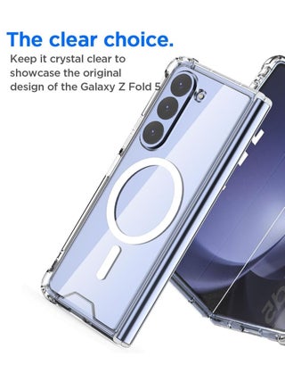 جراب مغناطيسي لهاتف Samsung Galaxy Z Fold 5 يدعم الشحن اللاسلكي، جراب صلب من البولي كربونات مقاوم للصدمات ومضاد للخدش لهاتف Galaxy Z Fold 5 - view 2