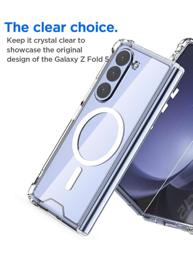 Houmt Samsung Galaxy Z Fold 5 Magnetic Case Support Wireless Charging Hard PC Shockproof Protection Anti Scratch Protective Case Cover for Galaxy Z Fold 5  - Image 2