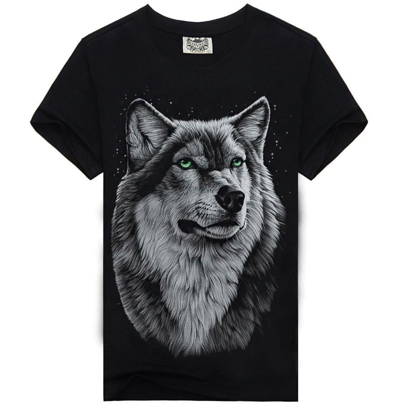 2021 summer new cool animal 3D digital personalized printing fashion trendy men's short-sleeved T-shirt in stock - Image 1