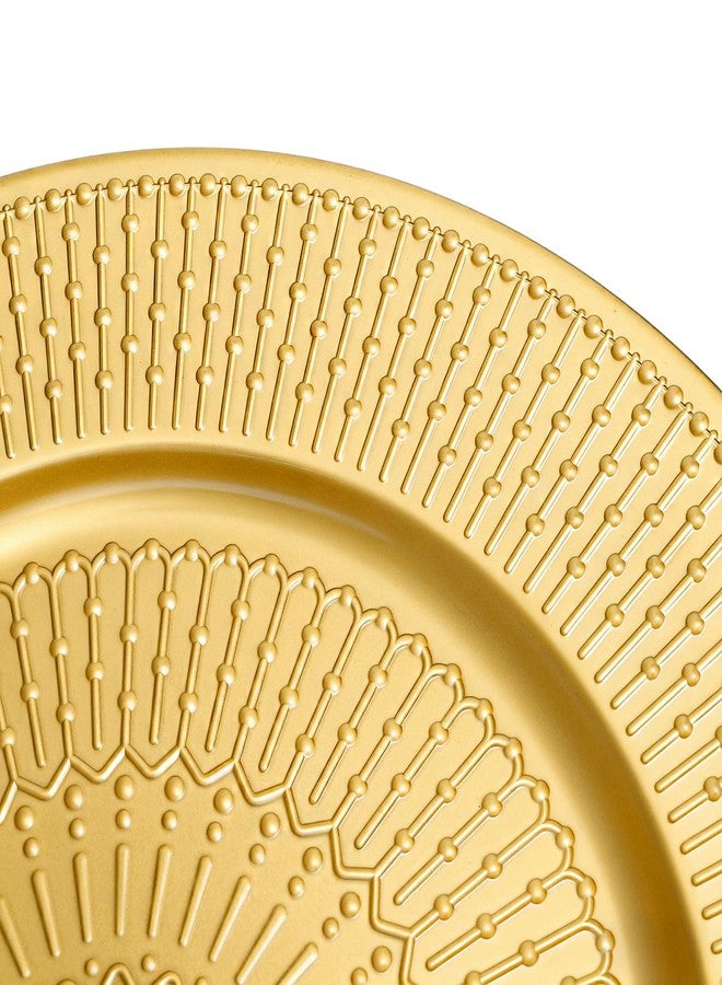DEAYOU 12 Pack Gold Charger Plate, 13 Inch Beaded Chargers for Dinner Plates, Plastic Reusable Round Charger Platters for Wedding, Table Setting, Serving, Party, Decoration, Event, Holiday - Image 3