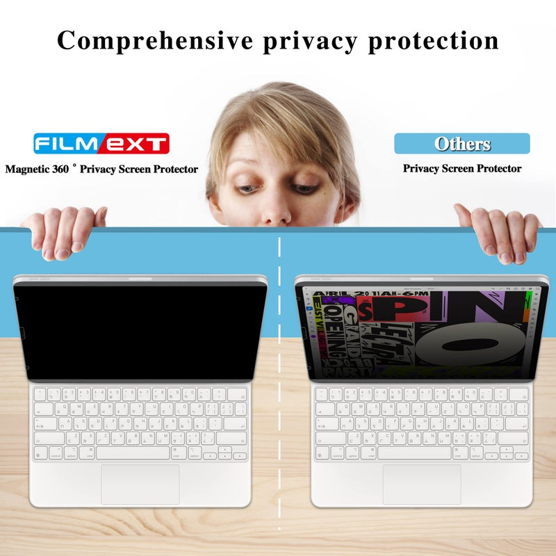 FILMEXT 360° Ipad Pro 11 Privacy Screen Protector Magnetic Privacy Screen Filter for Ipad Pro 11 inch/Ipad Air 5th 2022/Air 4 2020 Reusable/Removable - Image 4
