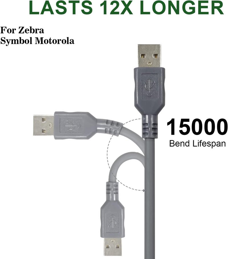 Global light sturdy raw material Barcode Scanner USB Cord RJ45 Coiled Cable for LS9203i LS3578 LS4008i ds9908 DS6700 Symbol Zebra Motorola Barcode Reader (3M USB Port Coiled) Comfort grip - Image 3