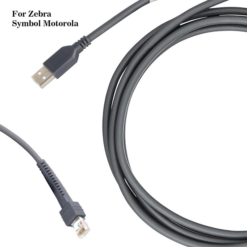 Global light sturdy raw material Barcode Scanner USB Cord RJ45 Coiled Cable for LS9203i LS3578 LS4008i ds9908 DS6700 Symbol Zebra Motorola Barcode Reader (3M USB Port Coiled) Comfort grip - Image 2