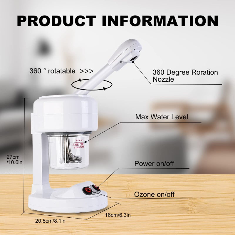 INKZILAR CSBY Mini Facial Steamer for Salon and Spa, Ozone Facial Steamer for Deep Cleansing, Spa Facial Steamer Professional Sauna Facial Steamer Salon Facial Vaporizer - Image 3