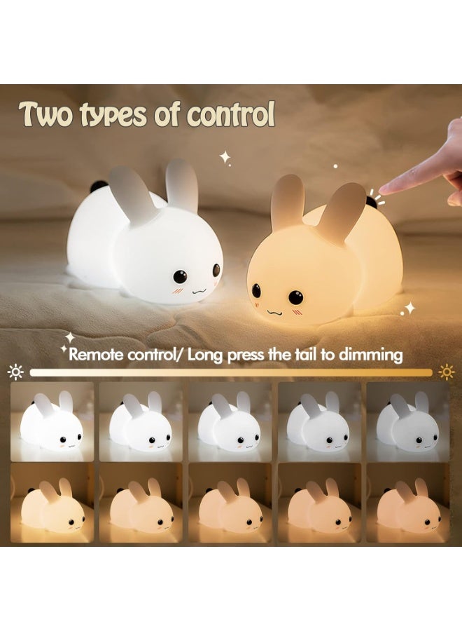 Big Face Rabbit Night Light for Kids – Cute Bunny Lamp, Rechargeable Silicone Rabbit LED Light, Kawaii Baby Night Light, Soft Glow for Kids' Rooms, Perfect Gift for Girls & Nursery Decor - Image 2