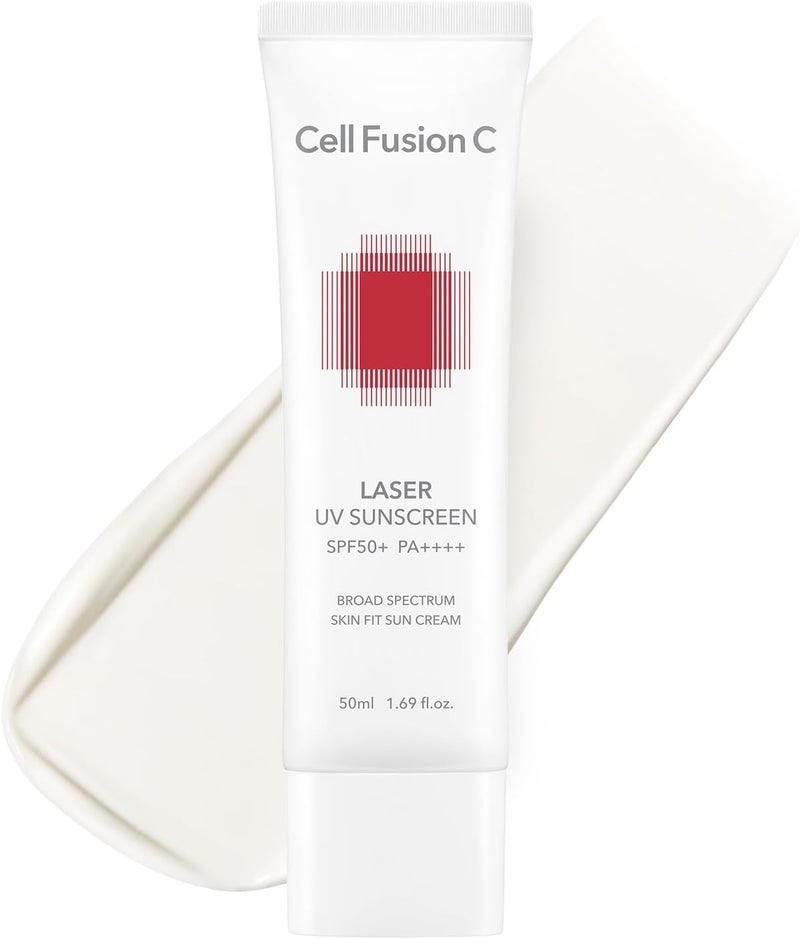 واقي شمس سيلي فيجن سي ليزر UV SPF 50 PA بدون أثر أبيض يستهدف علامات شيخوخة UV مع ببتيد الكولاجين المهدرج توكوفيرول 50 مل 169 أونصة سائلة
