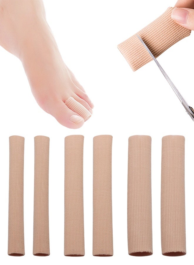 1 Pack 6 Pcs S/M/L Size Cuttable Gel Toe Protectors, Toe Covers & Caps, Corn & Hammer Toe Protectors, Toe Cushion Pads & Tubes, Relief for Corns, Blisters, Toe Pressure Pain & Calluses - Image 1
