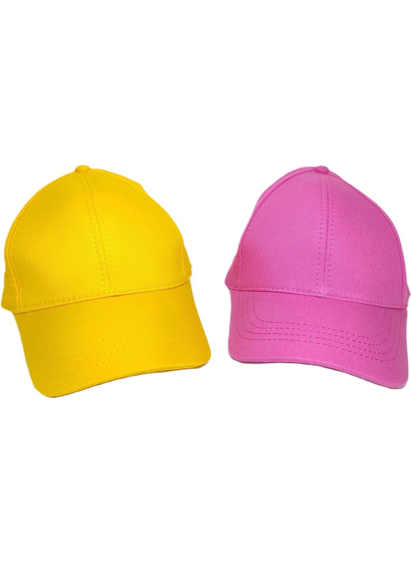 Unisex Plain Sports Hat Set of 2 / Back Snapback Various Colors (Select)