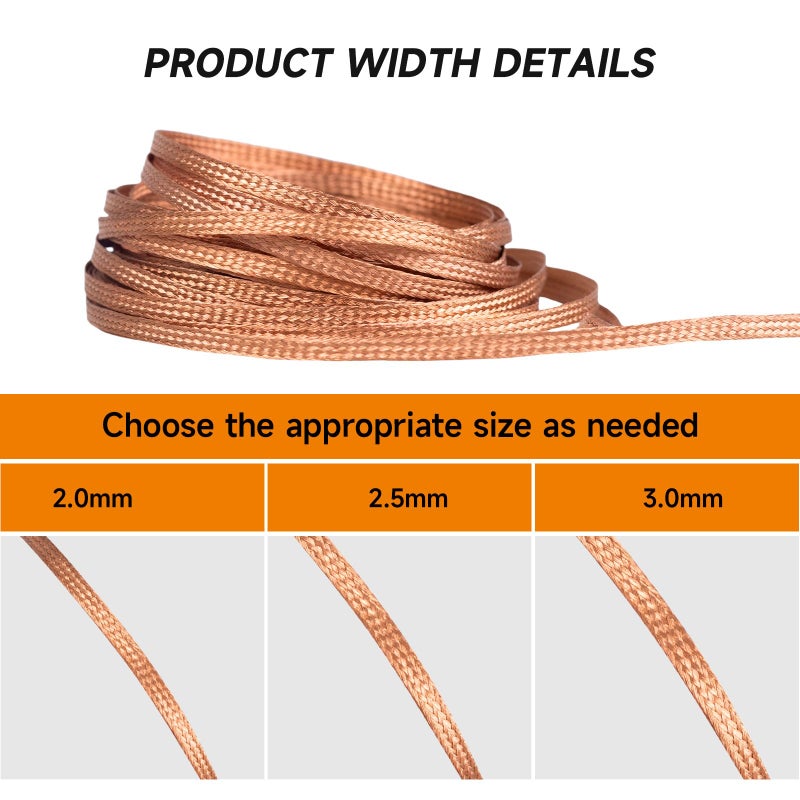 TOWOT Solder Wick Braid 10ft Desoldering Wick Braid Remover Tool With Flux No-Clean Soldering Wick Desolder Soldering 0.1 inch Width - Image 3