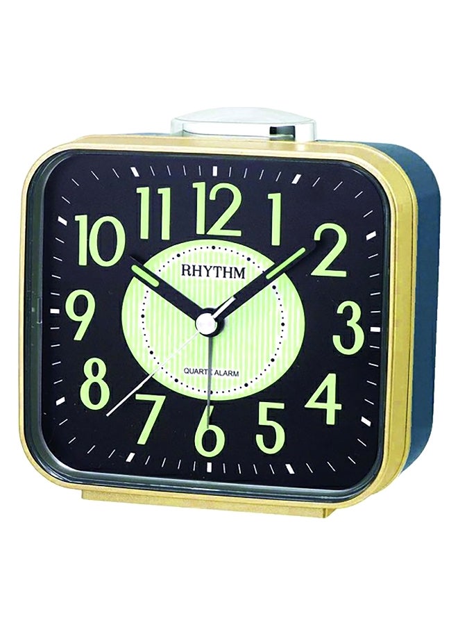 Glow in the Dark Quartz Analog Beep Alarm Clock Gold and Navy 9.2 x 9.3 x 5.8 cm