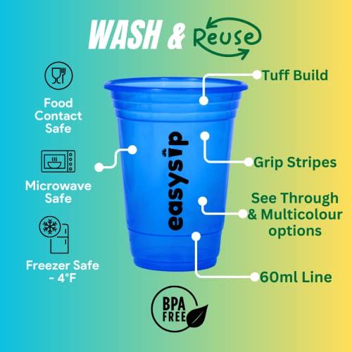 Easy Sip Reusable Party Glasses | Drinking Glass | BPA-Free | Leak Proof House Party Dispenser | Colourful Juice Tumbler Assorted Cups | Pack of 12 (400 ML - Green) - Image 4