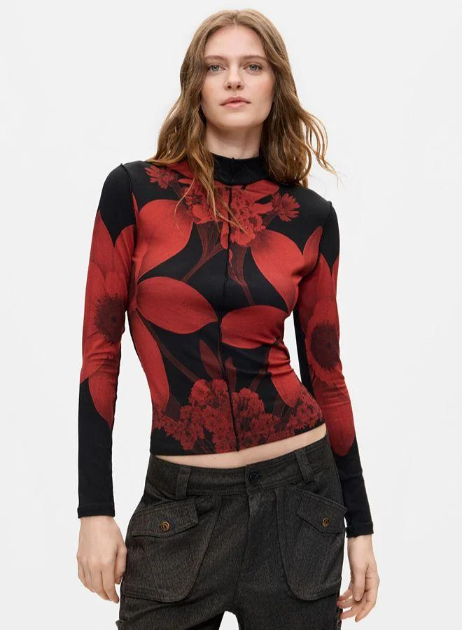 Desigual Printed knit t-shirt