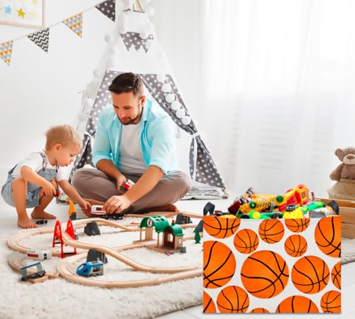 CLOCOR Rectangular Basketball Print Storage Basket EmptyGift BasketBooks BoxRoom DecorBasketball - Image 3