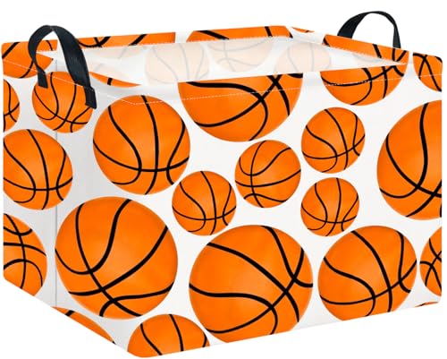 CLOCOR Rectangular Basketball Print Storage Basket EmptyGift BasketBooks BoxRoom DecorBasketball - Image 1
