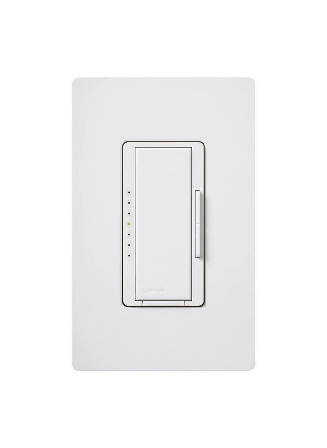 LUTRON Lutron Maestro PRO LED+ Tap Dimmer Switch for 250W LED, 500W ELV, 400W MLV, Single Pole/Multi-Location, Neutral Wire Optional, MA-PRO-WH, White  - Image 2