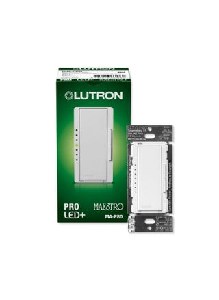Lutron Maestro PRO LED+ Tap Dimmer Switch for 250W LED, 500W ELV, 400W MLV, Single Pole/Multi-Location, Neutral Wire Optional, MA-PRO-WH, White - pzsku/Z4AF83E53C4561EB79CF6Z/45/1747980025/b8ace6d7-9c59-47cc-8a82-f1446191db3e