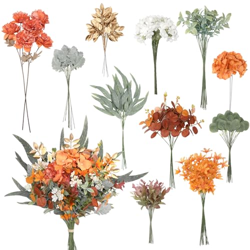 Cindeer Cindeer 125 Pcs 11 Kinds Artificial Greenery Spray Box Set Faux Greenery Stems and Flowers Bulk Fake Eucalyptus for  - Image 2