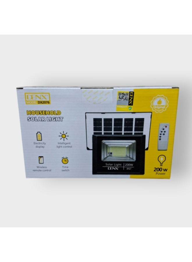 Denx 200W Solar Powered Led Flood Light With Remote Control Water And Dust Resistant - Image 2