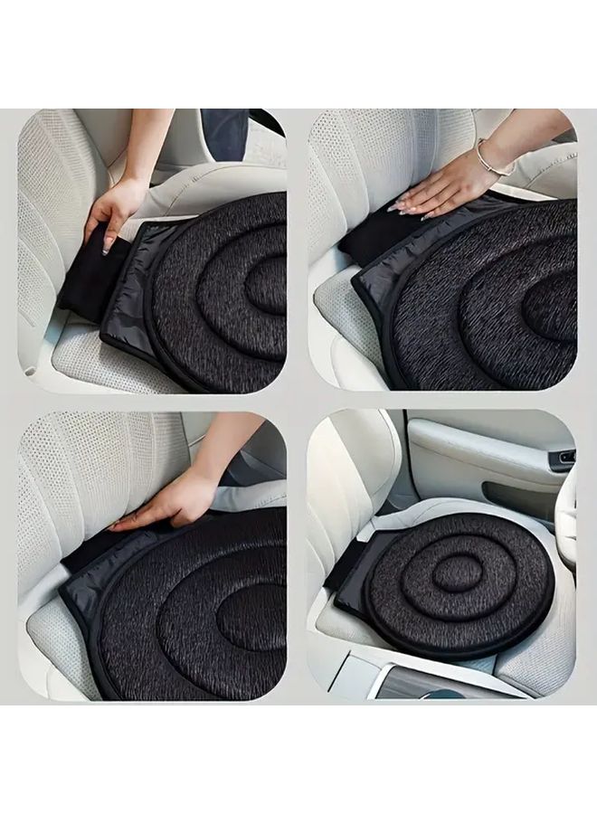 Double Ring Black Memory Foam Car Seat Cushion 360 Rotating Ergonomic Support Portable - Image 2