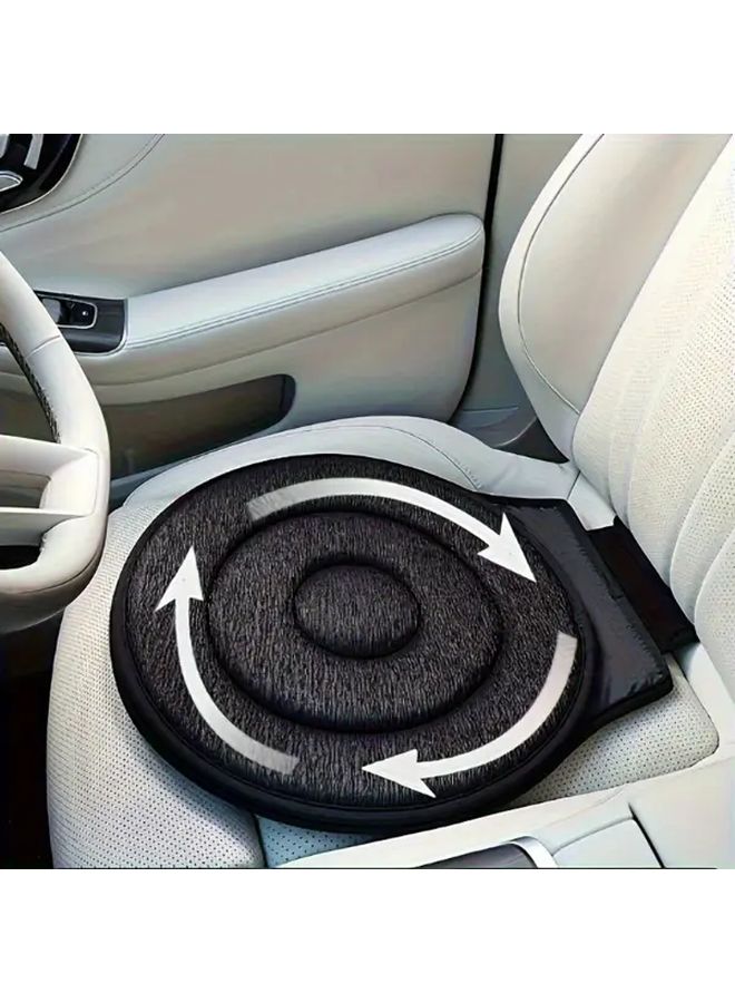 Double Ring Black Memory Foam Car Seat Cushion 360 Rotating Ergonomic Support Portable - Image 1