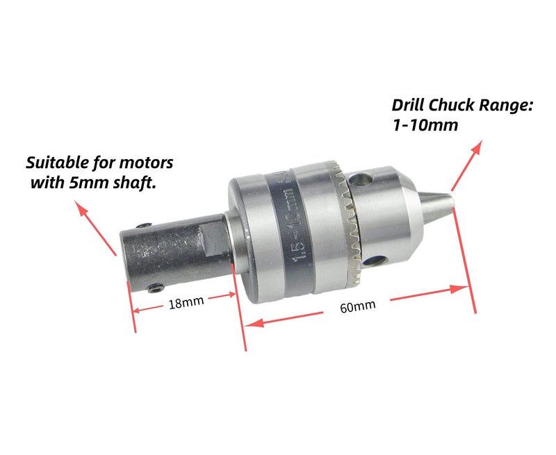 CHANCS Mini Electric Motor 775 DC 12V/24V with Drill Chuck and PWM DC Motor Speed Controller - Image 3