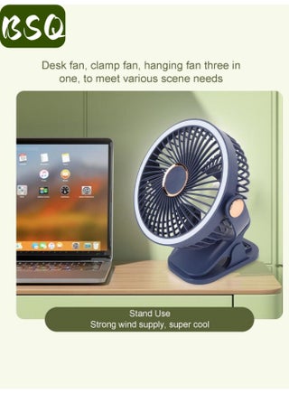Clip-On Rechargeable Mini Fan with LED Night Light, 5-Speed Quiet Personal Fan, 720° Rotatable 3-in-1 Fan for Stroller, Desk, Outdoor & Home - view 5