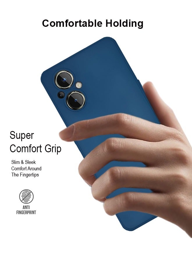 غطاء سيليكون لهاتف OnePlus Nord 20 5G باللون الأزرق - سيليكون TPU ممتاز 2.0 مم، حماية محسنة للكاميرا مع واقي عدسة، غطاء مقاوم للصدمات ومقاوم للماء لهاتف OnePlus Nord 20 5G