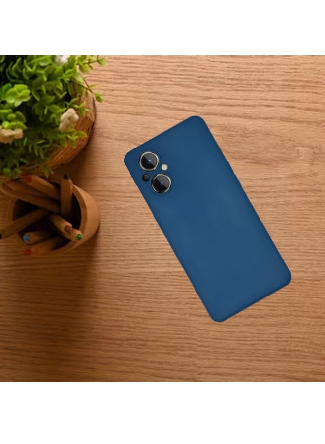 غطاء سيليكون لهاتف OnePlus Nord 20 5G باللون الأزرق - سيليكون TPU ممتاز 2.0 مم، حماية محسنة للكاميرا مع واقي عدسة، غطاء مقاوم للصدمات ومقاوم للماء لهاتف OnePlus Nord 20 5G
