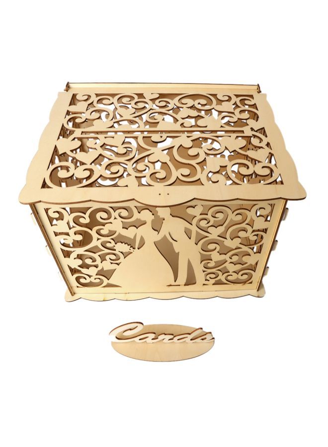 NIBEMINENT 3-Piece DIY Wooden Wedding Card Box With Lock Set YWH1485 32.8x26.3x3.0centimeter - Image 2