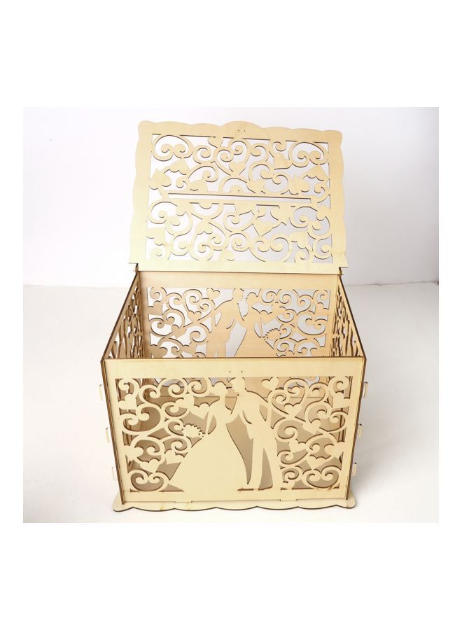 NIBEMINENT 3-Piece DIY Wooden Wedding Card Box With Lock Set YWH1485 32.8x26.3x3.0centimeter - Image 3