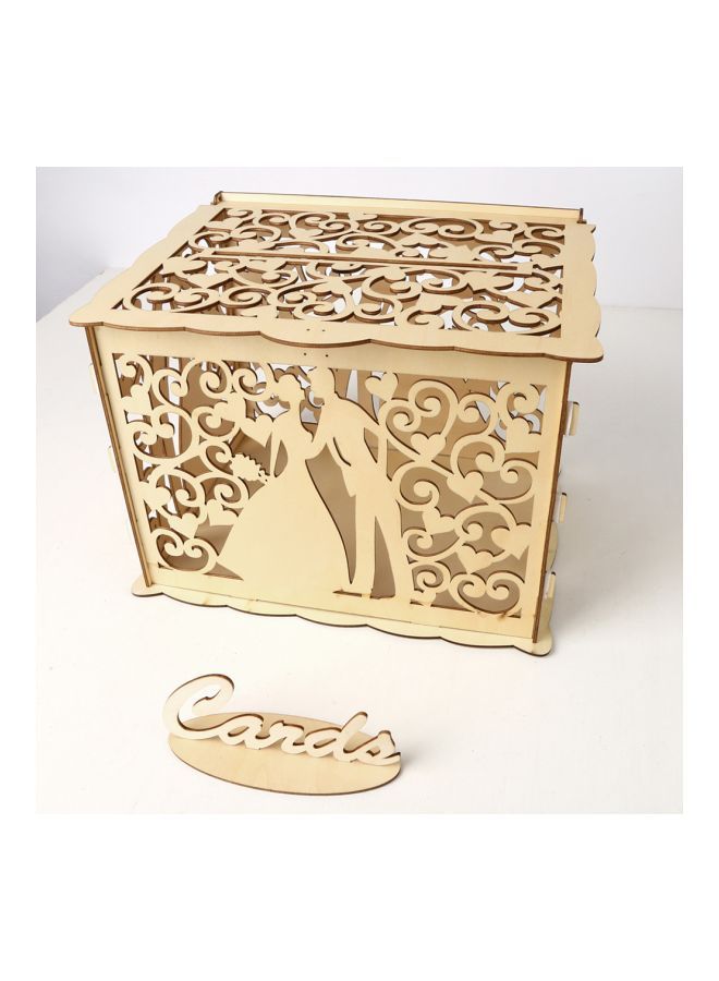 NIBEMINENT 3-Piece DIY Wooden Wedding Card Box With Lock Set YWH1485 32.8x26.3x3.0centimeter - Image 4