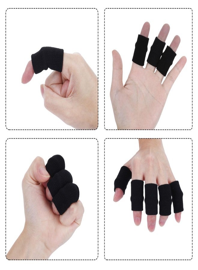 HaiFafafaing 20 Pcs Black Finger Sleeves, Breathable Finger Brace, Compression Support for Arthritis, Thumb Splint for Relief Support Protector and Reliving Pain - Image 3