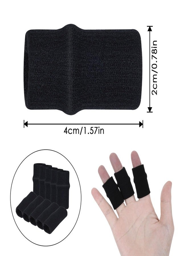 HaiFafafaing 20 Pcs Black Finger Sleeves, Breathable Finger Brace, Compression Support for Arthritis, Thumb Splint for Relief Support Protector and Reliving Pain - Image 2