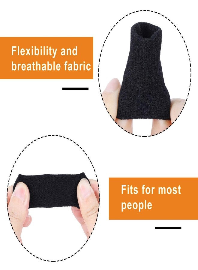 HaiFafafaing 20 Pcs Black Finger Sleeves, Breathable Finger Brace, Compression Support for Arthritis, Thumb Splint for Relief Support Protector and Reliving Pain - Image 5