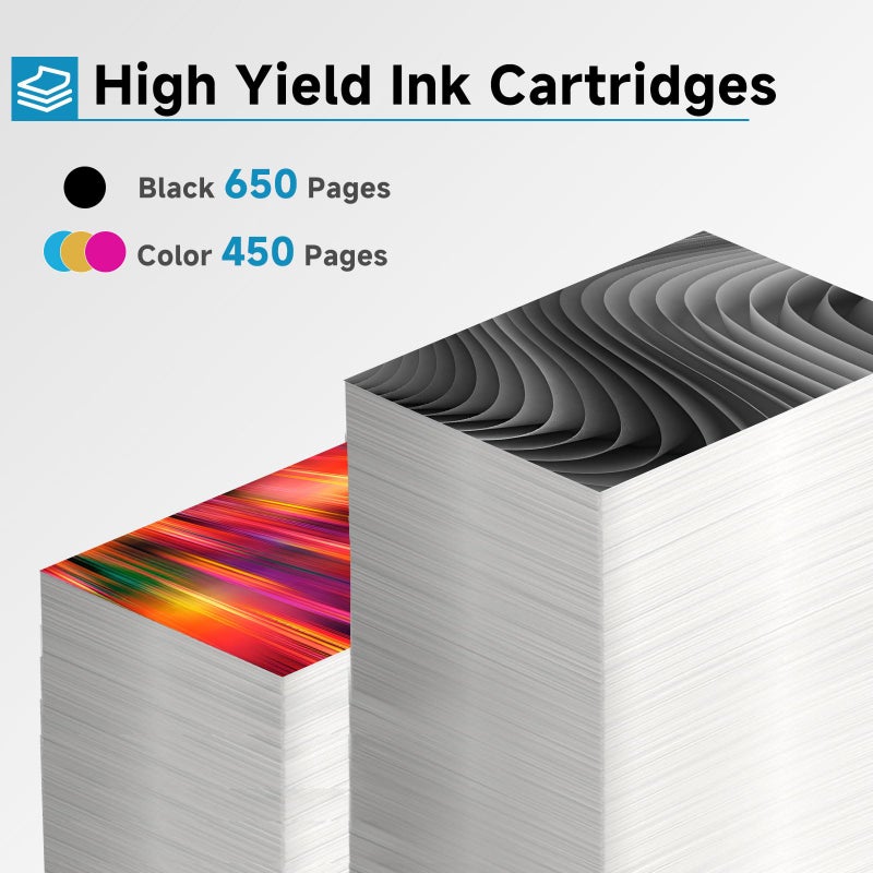 Skyink 67XL Ink Cartridges Black/Color Combo Pack Replacement for HP 67 Ink XL 2827e hp67xl hp67 for 2700 2700e 2752 2742e 2755 2755e 4100 2855 4227e 4155 6000 6055e 6400 6458 6455e Printer, 2 Pack - Image 3