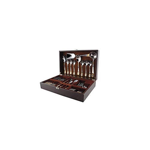 Fns Imperio - 24 Karat Gold Plated - Luxury Cutlery Set - Dinner Spoons, Forks, Knives, Teaspoons, Baby Spoons, Serving Spoons - 34 Pcs - Leatherette Box Packaging - Elegant Gold - Image 4