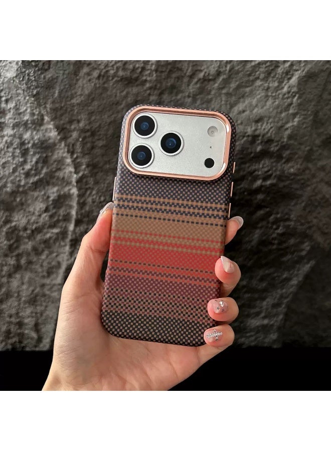 YANCI iPhone 17PRO carbon fiber magnetic phone case, 17pro high-end phone cover - Image 1