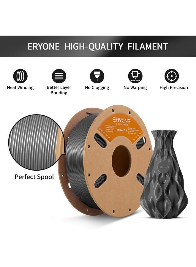ERYONE PLA 3D Printer Filament 1.75mm, Dimensional Accuracy +/- 0.05 mm 1kg (2.2LBS)/Spool, Grey - Image 4