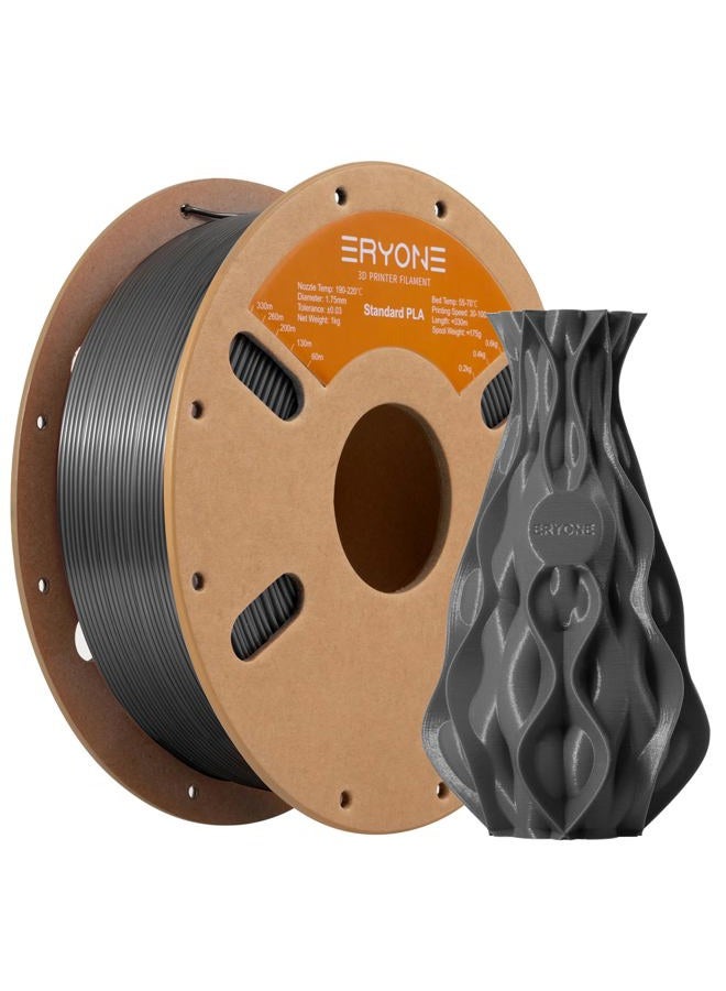 ERYONE PLA 3D Printer Filament 1.75mm, Dimensional Accuracy +/- 0.05 mm 1kg (2.2LBS)/Spool, Grey - Image 1