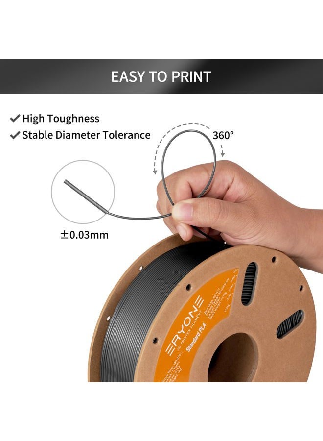 ERYONE PLA 3D Printer Filament 1.75mm, Dimensional Accuracy +/- 0.05 mm 1kg (2.2LBS)/Spool, Grey - Image 2
