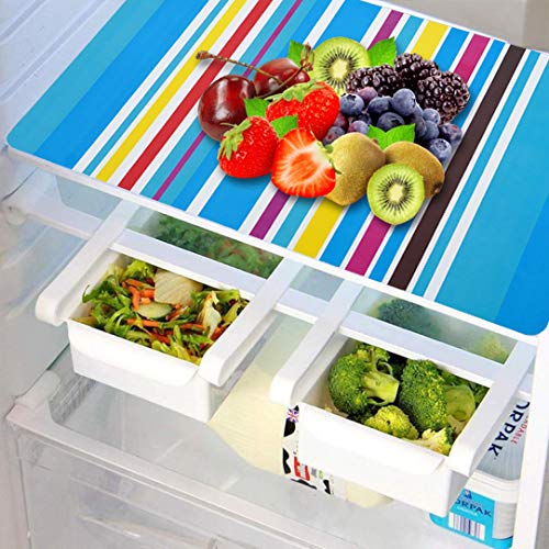 KANUSHI Industries® 1Pc Fridge Cover for Top with 6 Utility Pockets + 2 Handles Covers + 3 Fridge Mats (FRI-PEOCOCK-Blue+2-Handle+M-1-03) - Image 4