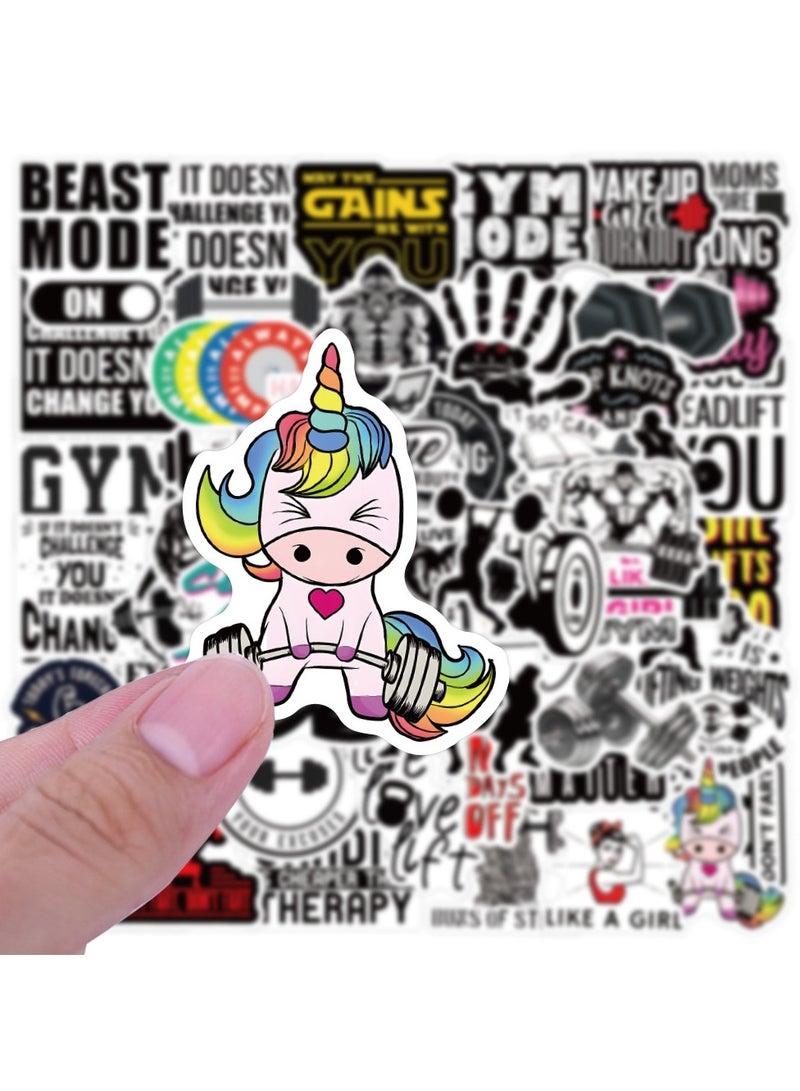 50PCS Gym Stickers Fitness Stickers Workout Fitness Stickers for Planners and Journals Gifts Laptop Skateboard Computer Phone Stickers for Boys Girls Teens Kids Adults - Image 5