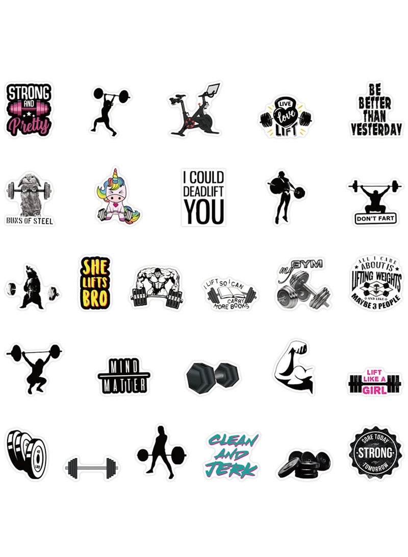 50PCS Gym Stickers Fitness Stickers Workout Fitness Stickers for Planners and Journals Gifts Laptop Skateboard Computer Phone Stickers for Boys Girls Teens Kids Adults - Image 2