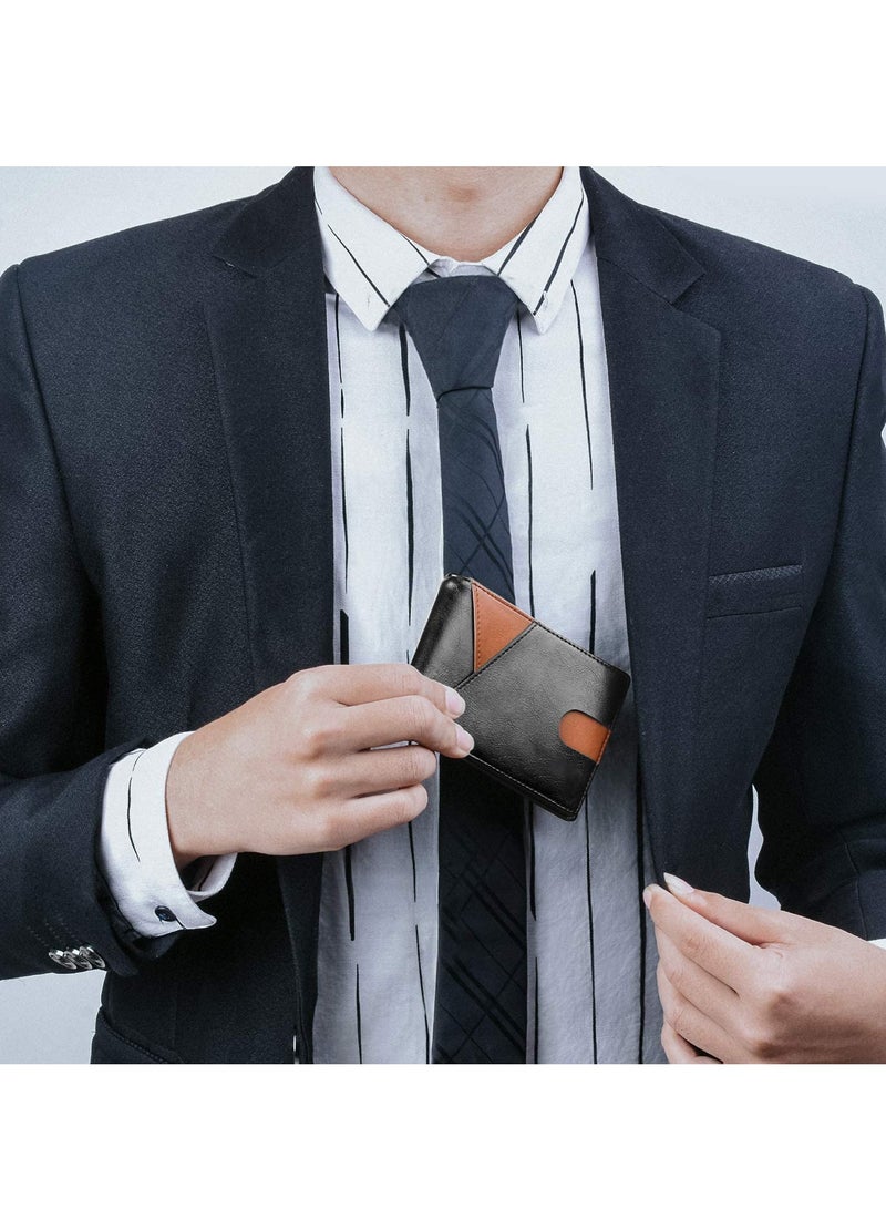 Excefore Slim Wallets for Men RFID Blocking Bifold Front Pocket Credit Card Holder for Men Minimalist Wallet with Gift Box (Black) - Image 2