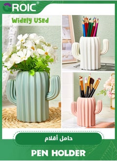 GROIC 3 Pack Pen Holder Cactus Pencil Holder,Pens Cup for Desk,Pen Pot Desk Organizer,Waterproof Multifunctional Office Supplies  - Image 5