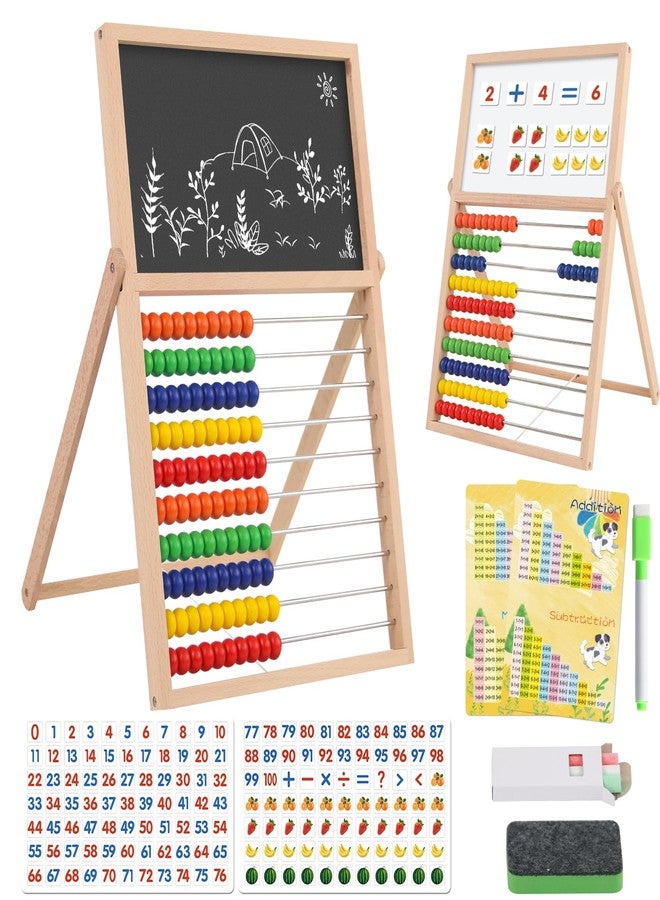 RECEKA Store Wooden Abacus Math Games for Kids 5-7 Counting Toys with Double-Sided Board - Image 1