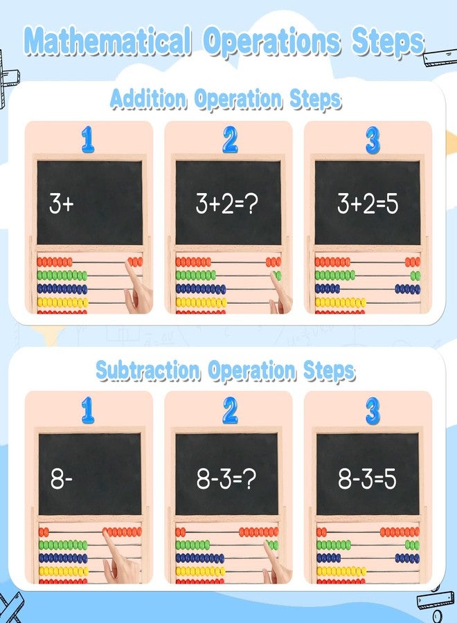 RECEKA Store Wooden Abacus Math Games for Kids 5-7 Counting Toys with Double-Sided Board - Image 4