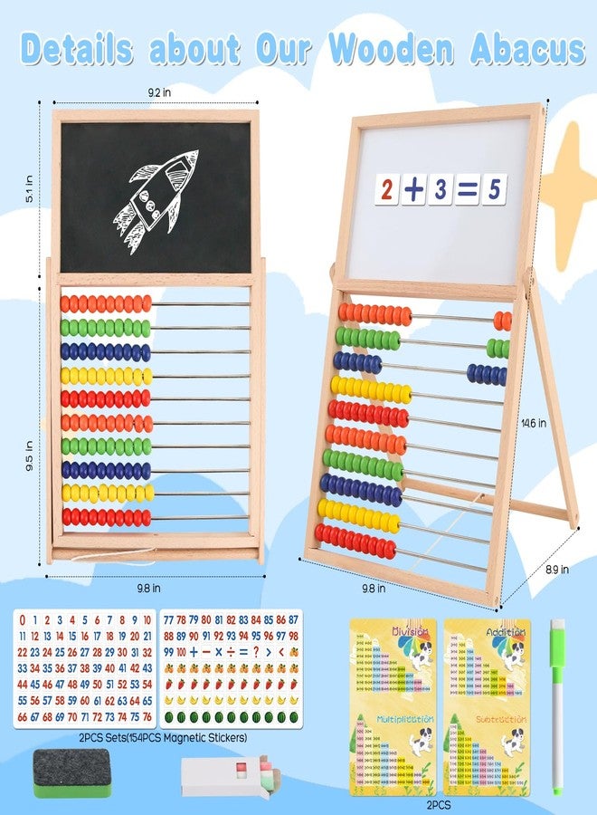 RECEKA Store Wooden Abacus Math Games for Kids 5-7 Counting Toys with Double-Sided Board - Image 2